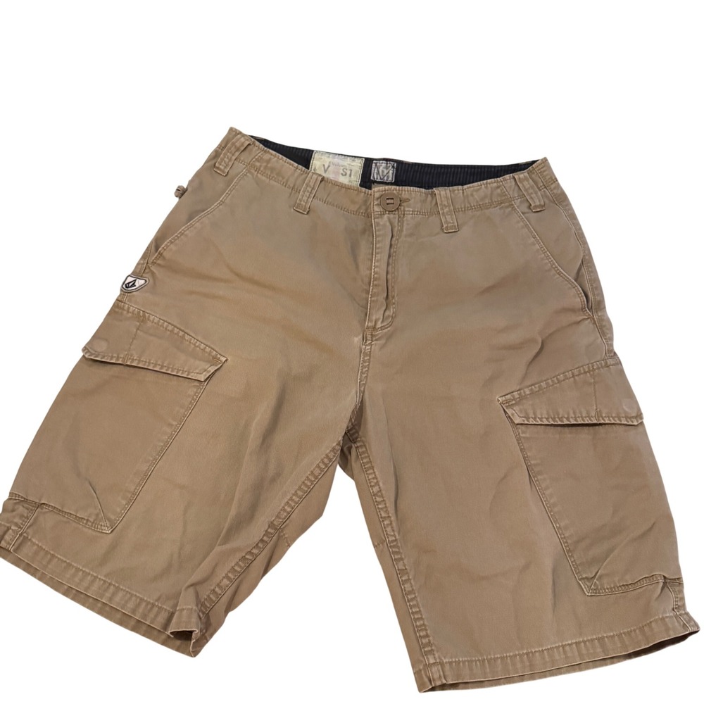 Y2K Volcom Cargo Shorts Mens 31 Brown Cotton Utility Skate Gorpcore Streetwear